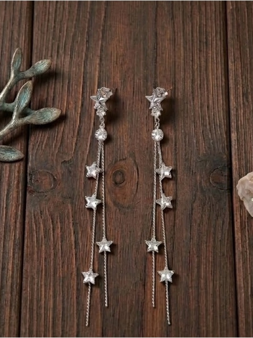Boutique by BKE Glitz Fringe Earrings in Silver